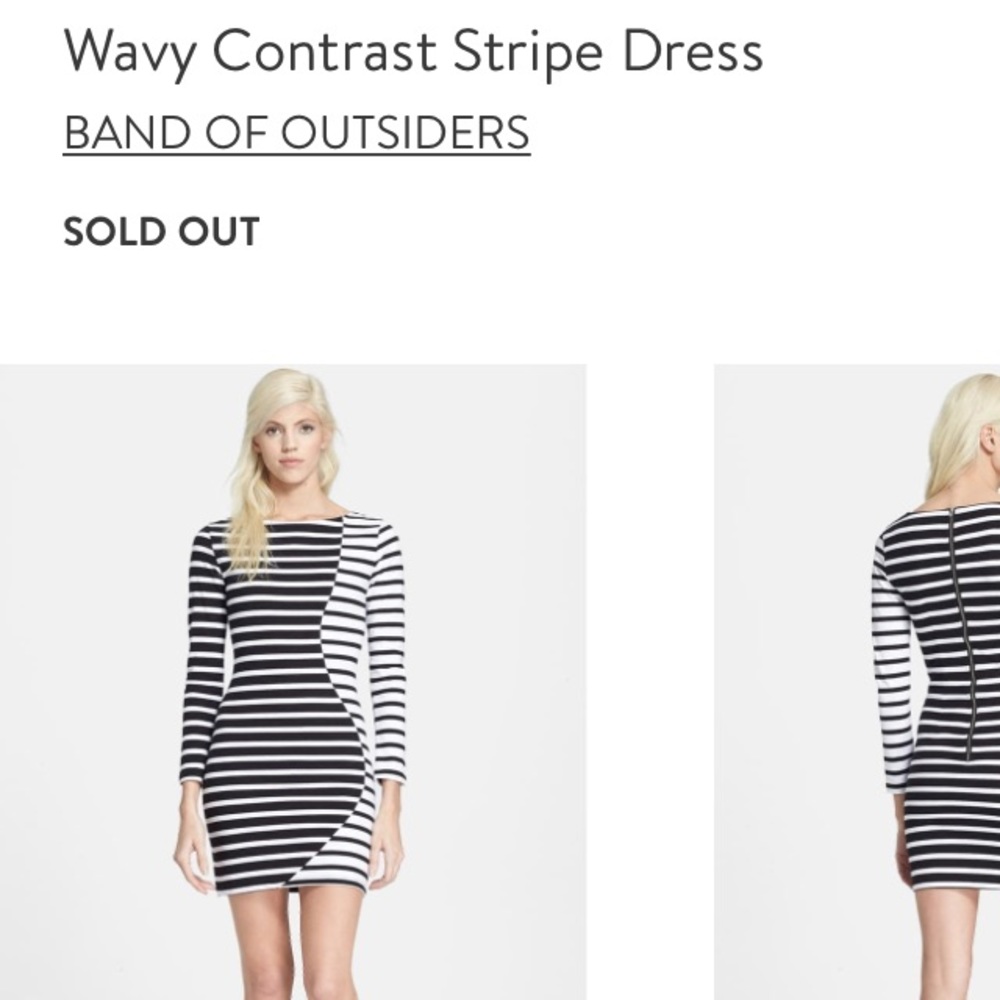 Band of Outsiders Wavy Stripe Dress, XXS / XS